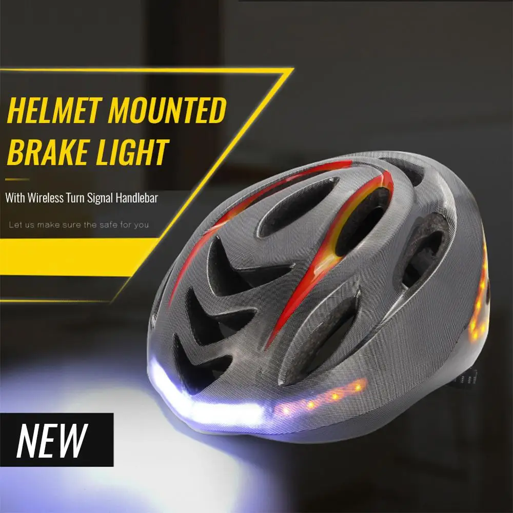 

Smart Bike Helmet Waterproof USB Rechargeable Helmet With Wireless Turn Signal Handlebar Remote Ultralight Safety Cap Intergrall