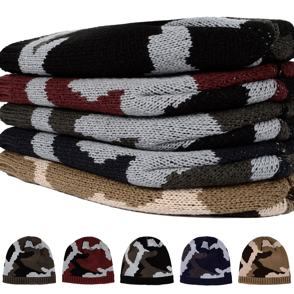 Утолщенная флисовая подкладка армейская камуфляжная шапка для мужчин охотничий как в CS зимняя шапка теплые вязаные шапочки камуфляжные Лыжные шапки зимняя альпинистская Рыбалка