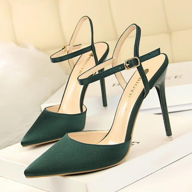 green and red heels