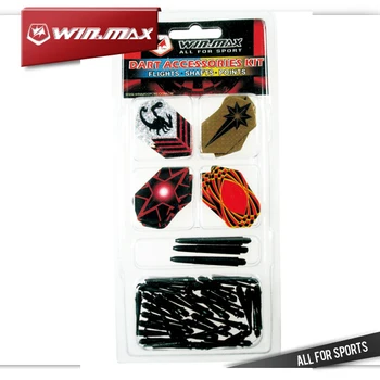 

Winmax 12 flights & 3 nylon shafts & 50 black soft tips in 1 pcs soft dart accessories pack