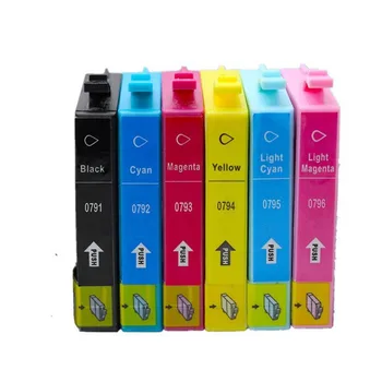 

Replacement T0791 E-0791 T0796 Ink Cartridges For Stylus Photo 1400 1500W P50 Artisan 1430 PX650 660 660+ 700W