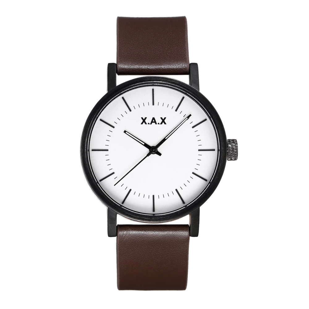 

Коричневые часы с простым циферблатом, мужской тяжелый чехол из нержавеющей стали, чехол для взрослых, мужские часы