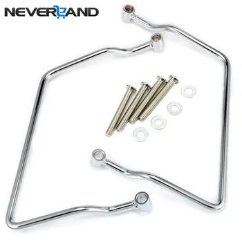 

NEVERLAND Adjustable Motorcycle Luggage Saddle bag Support Guard Bars Mounts Bracket Fits For Harley Universal