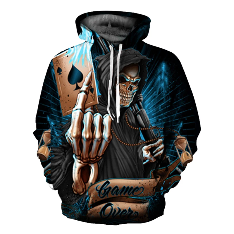 EHUANHOOD الهيكل العظمي الجمجمة طباعة رجالي هوديس 3D بلوزات Menclothes 2018 بارد الهيب هوب الرجال الرياضية رقيقة سترة رجل