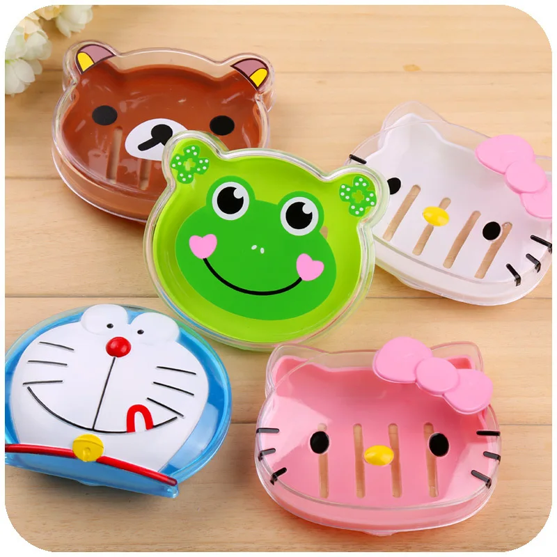 100pcs/lot Fashion Novelty Plastic Travel Soap Dishes With Lid Mini