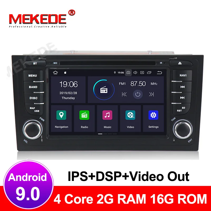 MEKEDE ips DSP 2 Din Android 9,0 автомобильный Радио gps автомобильный dvd-плеер для Audi A6 S4 RS6 1997-2004 с wifi BT аудио мультимедиа