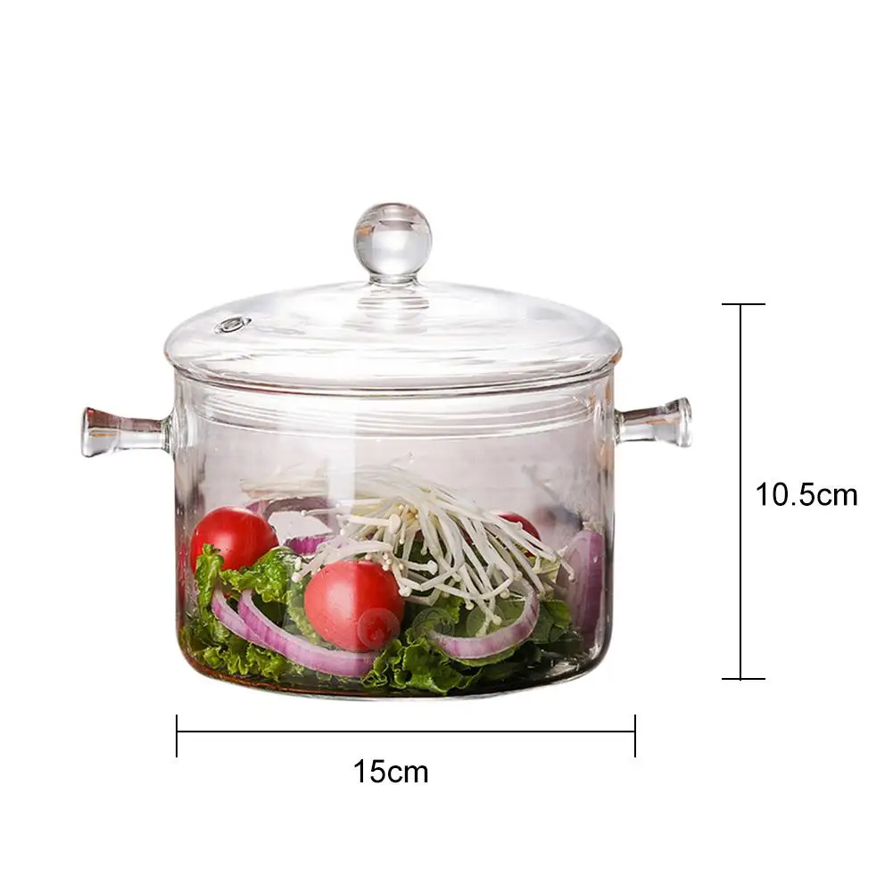 900ml Glass Simmer Pot Transparent Gradient Glass Saucepan Household  Heat-resistant Pot For Pasta Noodles Soup - AliExpress