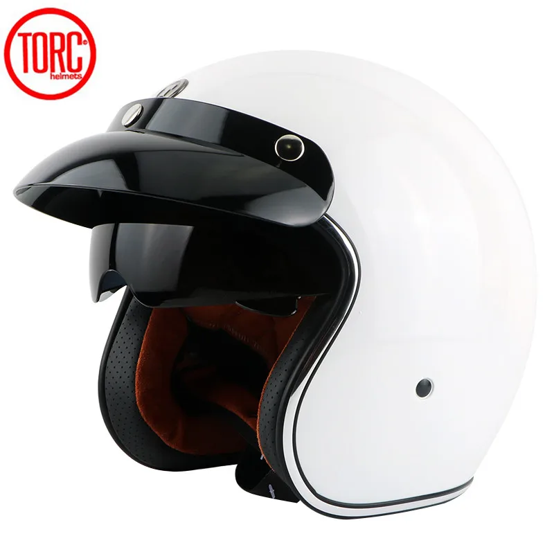 TORC T57 moto rcycle шлем casco capacete винтажные moto cross шлемы moto racer moto rcycle скутер 3/4 ретро открытый шлем ECE - Цвет: T57 white