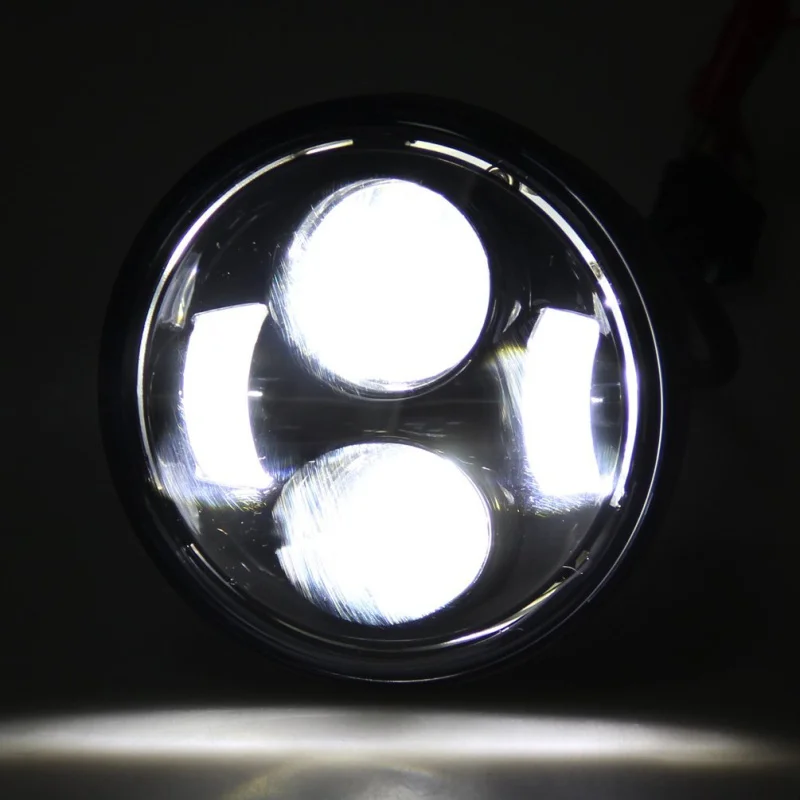 4.65 Dual LED Headlights for Harley Dyna Fat Bob  (10)