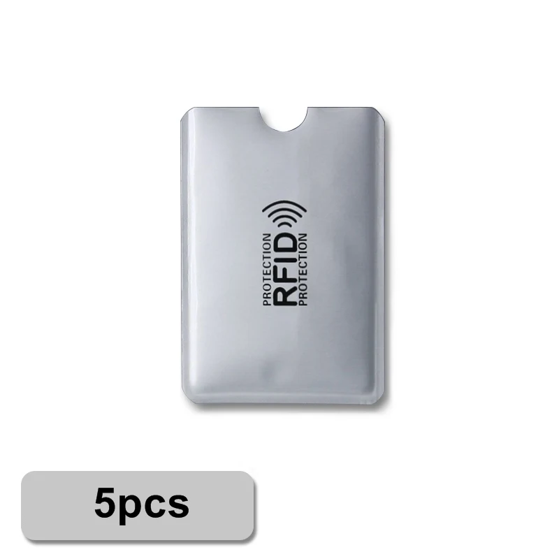 Анти Rfid держатель для карт NFC Блокировка ридер замок Id банк держатель для карт чехол Защита металлический чехол для кредитных карт Алюминий F051 - Цвет: 5pcs card holder