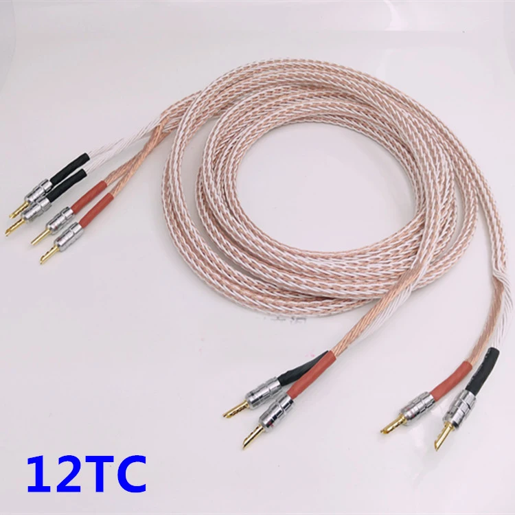 Пара 12TC Hi Fi кабель для колонок высокое качество чистый OCC провод с разъемом типа