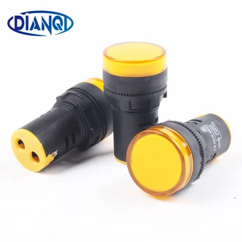 

Signal Lamp Light Waterproof ad16-22ds 22mm AC DC 12V 24V 110V 220V Yellow Bulbs 20mA button industrial wanrning