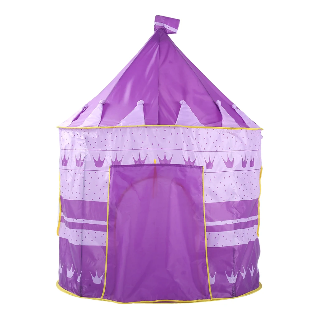 Foldable Kids Girl Purple Castle Play House Indoor Outdoor Pop Up Tent Toy