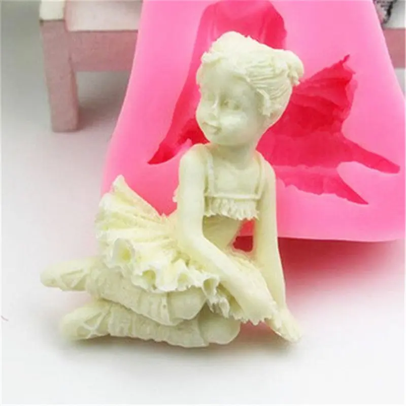 

New Silicone Cake Mold 3D Angel Girl Flower Fairy Fondant Chocolate For Decorating Tools Soap Candle Kitchen Baking Accessories
