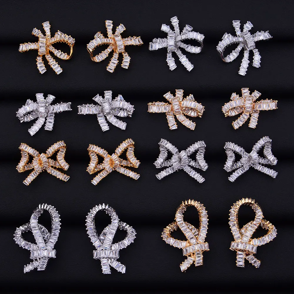 GODKI Bowknots коллекция кубического циркония Для женщин Обручение ювелирные изделия серьги шпильки вечерние подарок