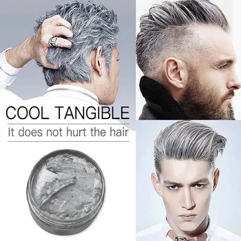 

Mokeru DIY Hair Wax Color Cream Temporary Hair Dye Wax Grandma Ash Color Dye Cream One Time White Gray Paint Wax Clay For Hair