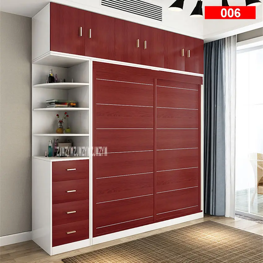 4285-5A3 простая и современная домашняя сборная панель деревянный шкаф спальня мебель 2 двери деревянная панель шкаф для одежды 180 см - Цвет: E1 180CM Full Set 06