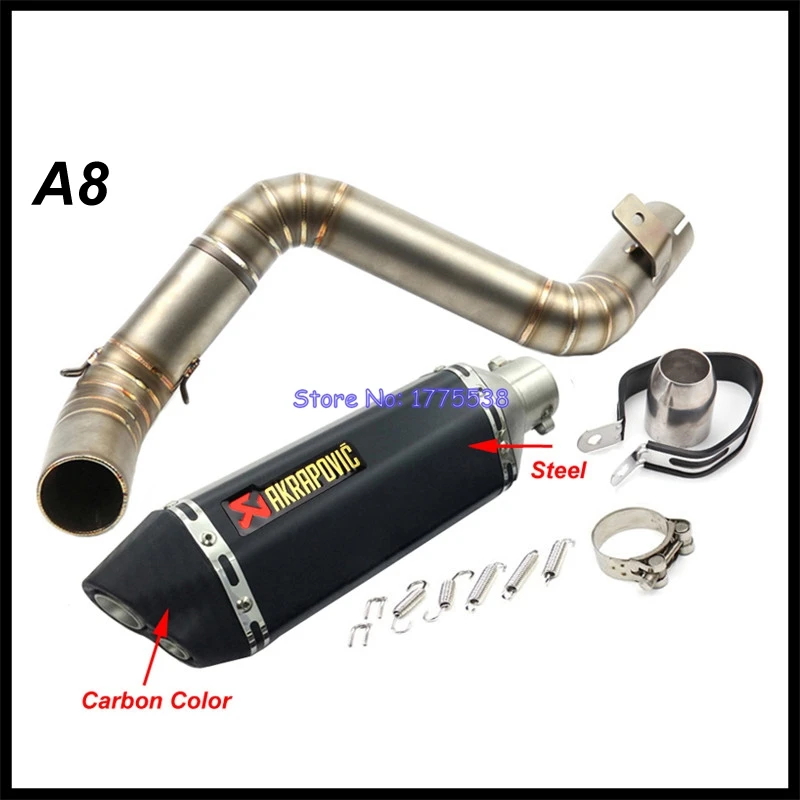 Conjunto completo de tubo de Escape de motocicleta para KTM Duke 125 Duke 200 Duke 390 sistema de Escape de moto de Color de fibra de carbono