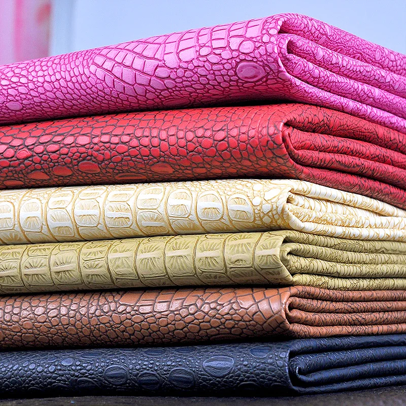 NEW Faux PU Leather Fabrics 0.7mm Thickness Synthetic Leather Crocodile