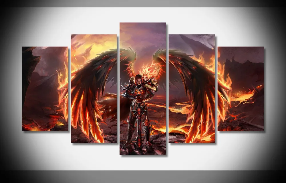 

6699 might and magic heroes 6 game wings sword Poster print on Canvas framed NEW - gallery wrap art print home canvas decor