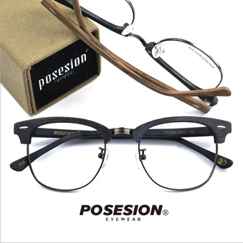 

POSESION Optical Eyeglasses Frame Men Women Retro Computer Eye Glasses Spectacle Frame For Clear Lens Male Female Eyewear PS7089
