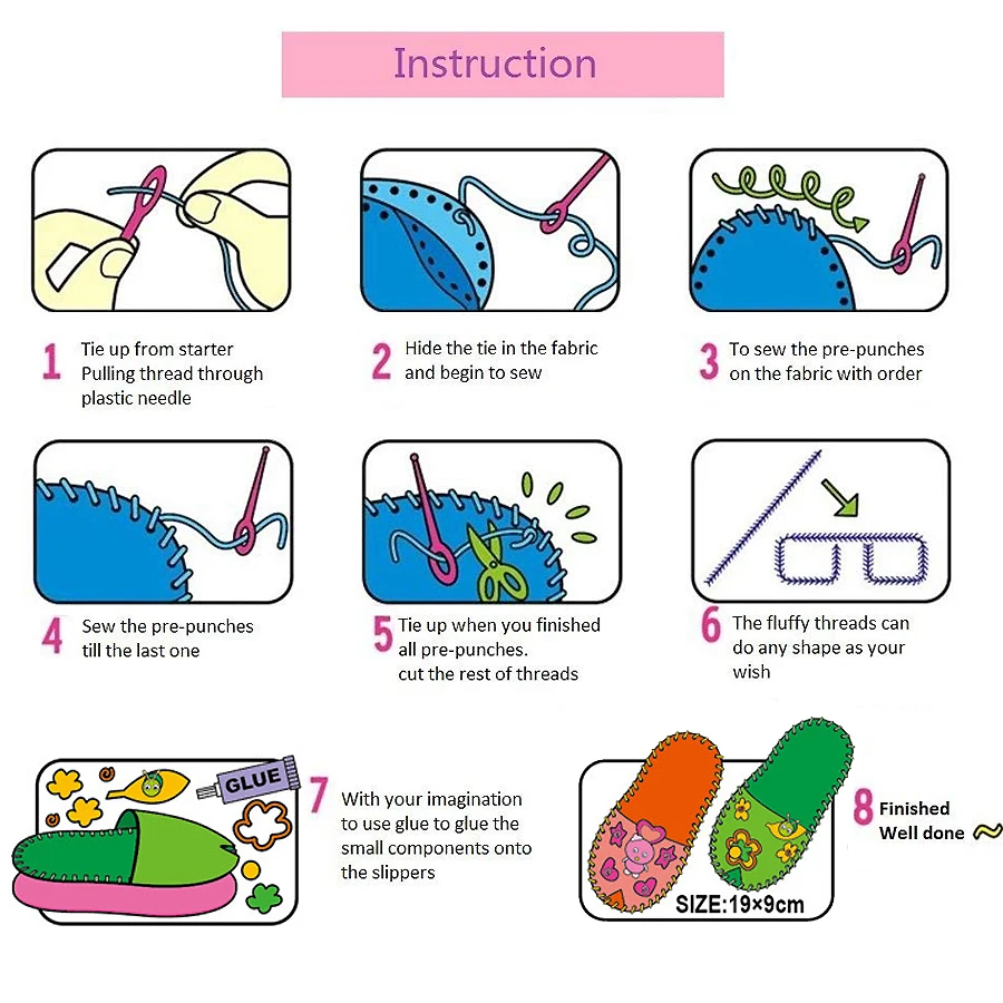 DIY милые с открытым носком Тапочки Обувь для детей швейный набор для начинающих мой первый набор для шитья ручной работы судов Подарки
