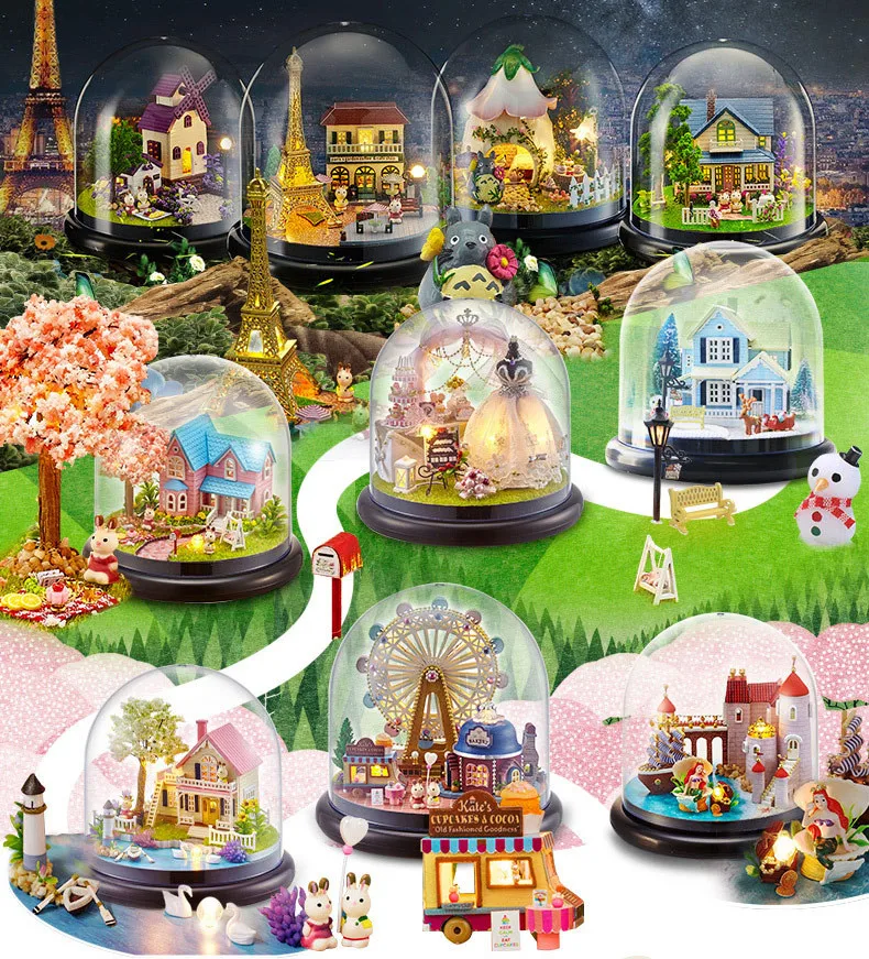 Happiness Ferris Wheel Glass Ball 3D Dollhouse Kit