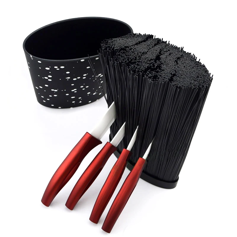 Oval Knife Block Hot selling Plastic Knife Holder with Black Nylon