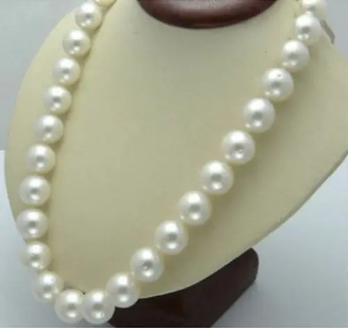 

Free shipping hot sale Women Bridal Wedding Jewelry >>10-11MM natural south sea white pearl necklace 17inch