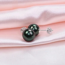 S925 стерлингового серебра серьги 6-12 мм белый серый черный Золотая жемчужина натуральный жемчуг из ракушки серьги стержня для женщин
