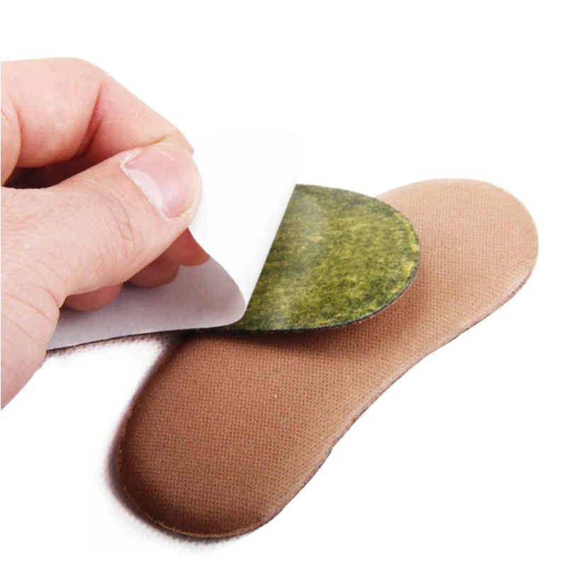 Black Grey Brown 2 Pairs Sticky Fabric Shoe Back Heel Inserts Insoles Pads Cushion Back Heel Insert