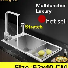 Многофункциональная кухонная ручная раковина одинарная мойка высокого качества 304 нержавеющая сталь Горячая Маленькая 52x40 см