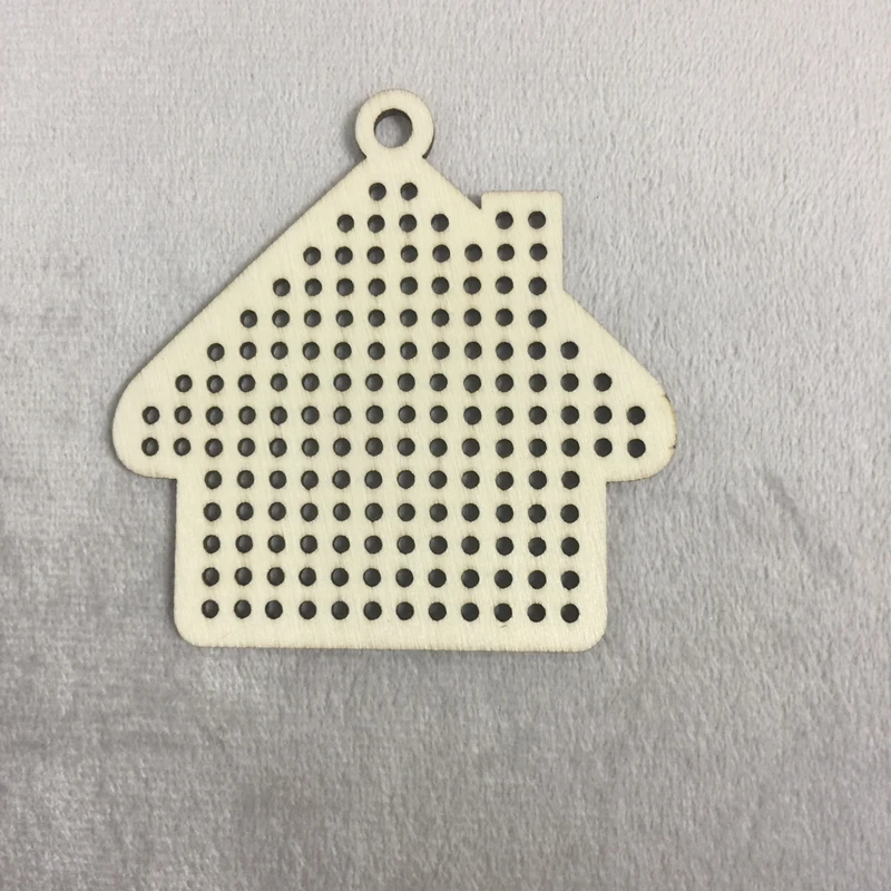 

20 pcs cross stitch blank wooden house embroidery blanks perforated plywood