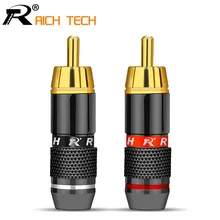1 Pair High Quality Gold Plated RCA Connector RCA male plug adapter Video/Audio Connector Support 6mm Cable black&red super fast 4pcs lot diy rca plug hifi goldplated audio cable rca male audio connector gold adapter for cable