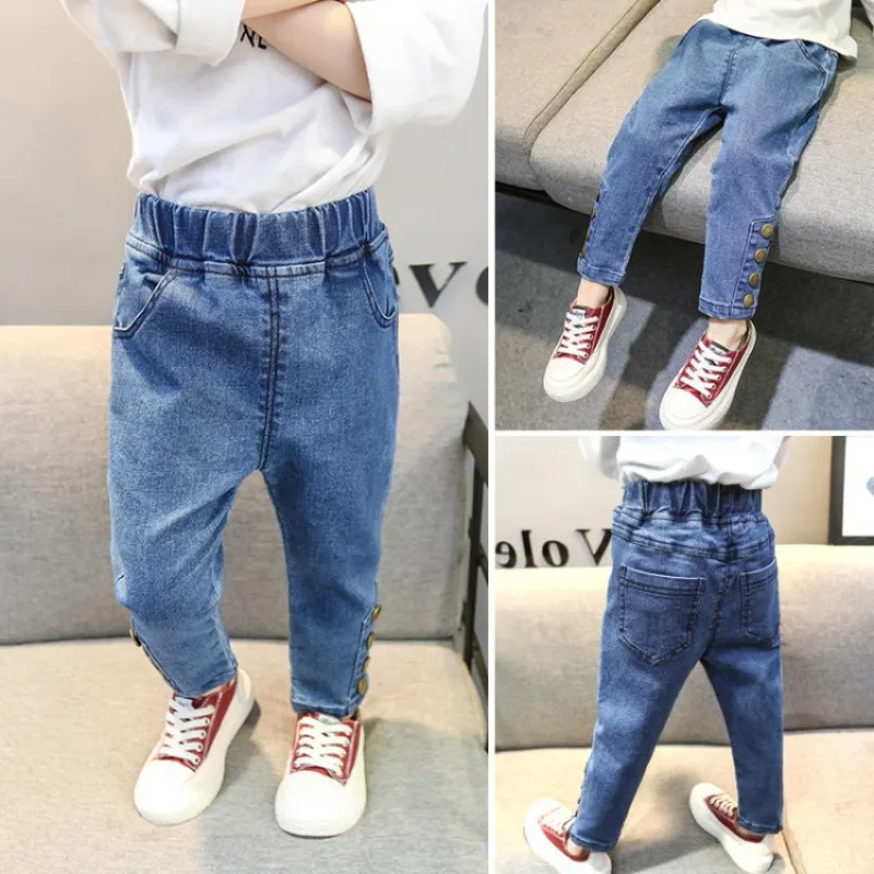 

baby clothes Babes Kids Denim Pants Baby Boys Girls Long Pants Sports Trousers Bottoms