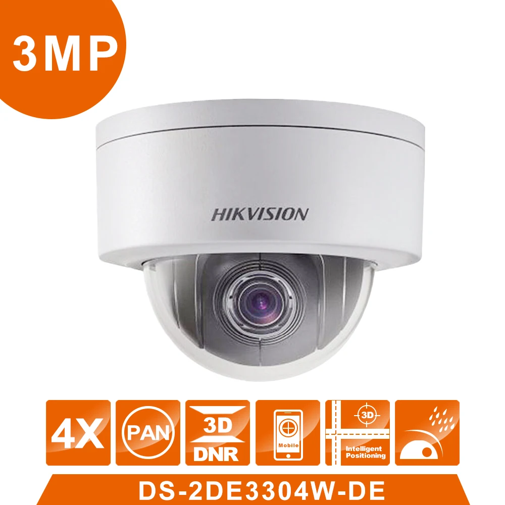 

HIK Original DS-2DE3304W-DE Mini PTZ Camera 3MP 2.8-12mm Zoom lens IP Camera Surveillance Videcam Support Ezviz Remote View