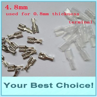 

10000Set/Lot 4.8mm Crimp Terminal Female Spade Connector + PVC Cover (Used for 4.8x0.8 terminal)