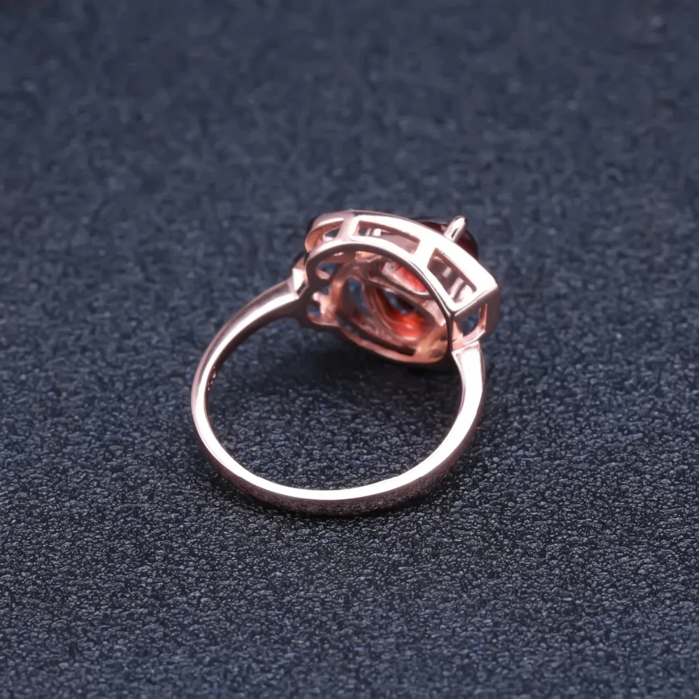 GEM'S BALLET 2.21Ct натуральный красный гранат 925 пробы серебро Розовая позолота драгоценный камень сердце кольца для женщин Свадебные ювелирные изделия