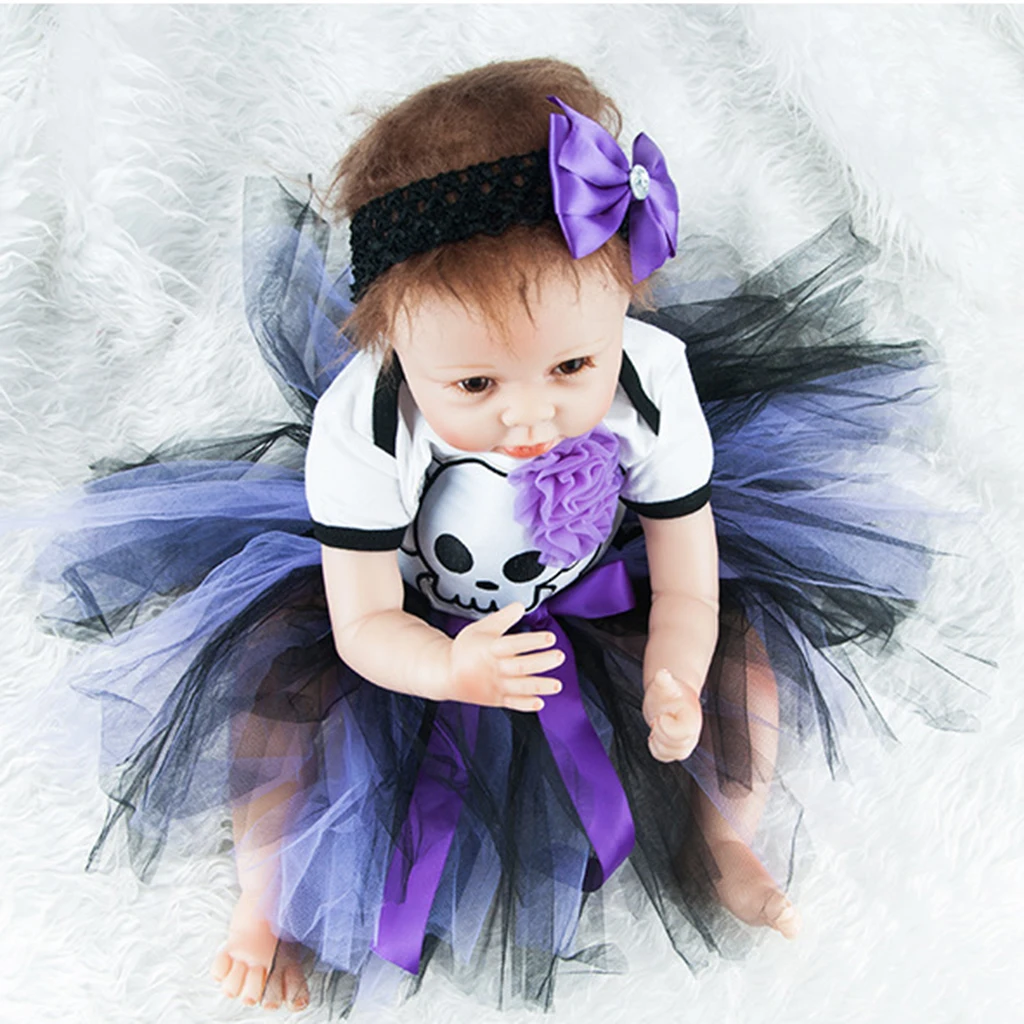 Real Life 22inch Reborn Baby Toddler Doll Newborn Size Fake Toddler Doll - Pure Mohair Hair and Hand-drawn Nails