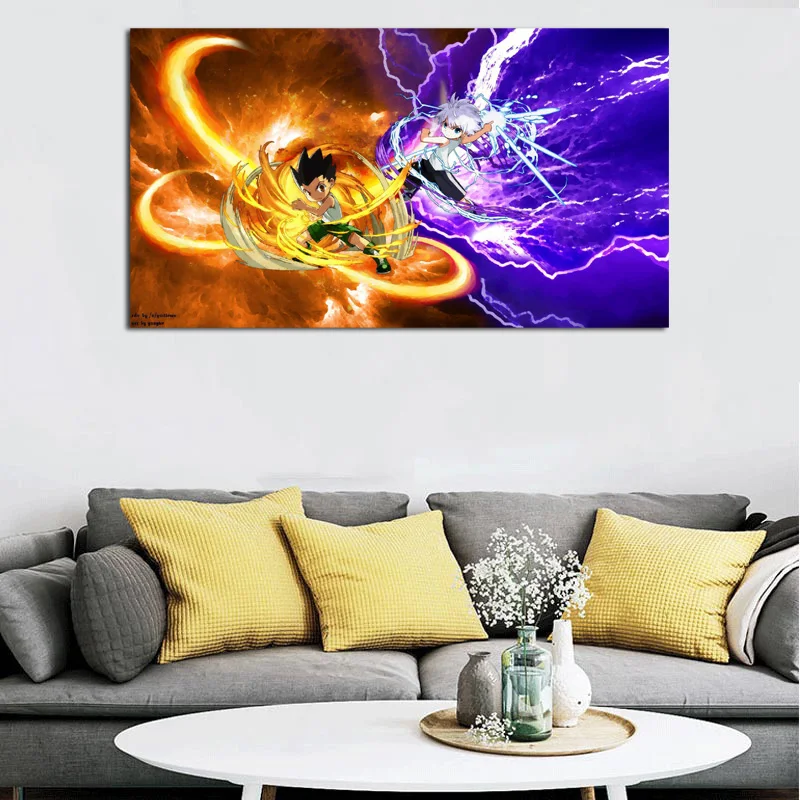 

Hunters Ч Hunters Gon And Killua Canvas Painting Print Living Room Home Decoration Modern Wall Art Oil Painting Poster Pictures