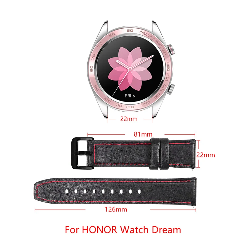 

22MM Leather strap For HONOR Watch Dream Smart watch replacement strap Compatible bandwidth 22mm watch Quick release