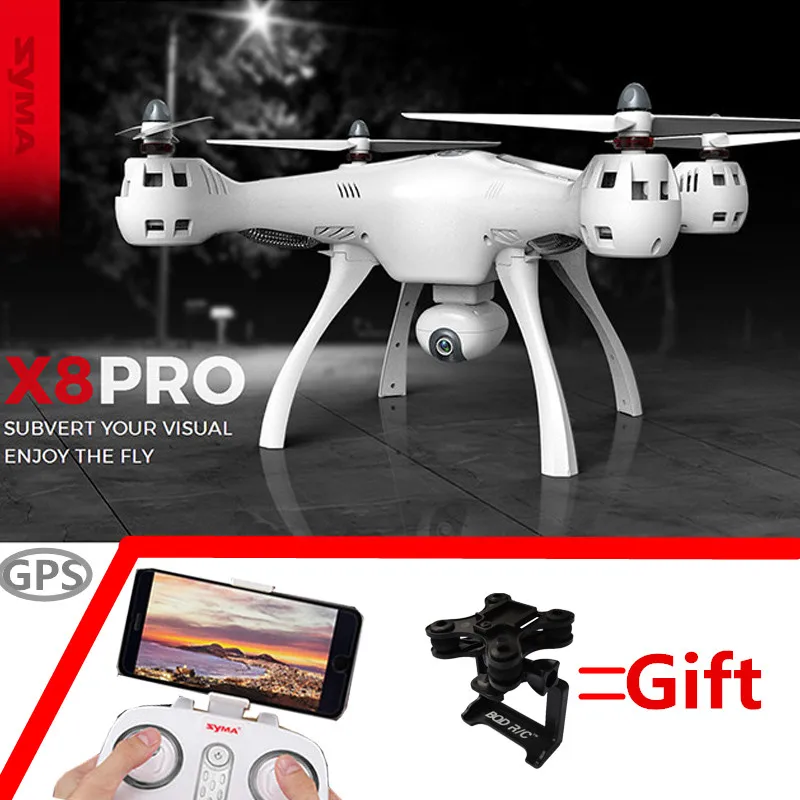 SYMA X8 PRO GPS Радиоуправляемый Дрон Квадрокоптер 2.0mp Wifi 720p камера FPV 6-осевая gro