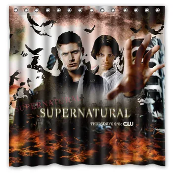 

Supernatural Acted By Jared Padalecki And Jensen Ackles Background Printed Waterproof Polyester Shower&Bath Curtain( 180X180CM)