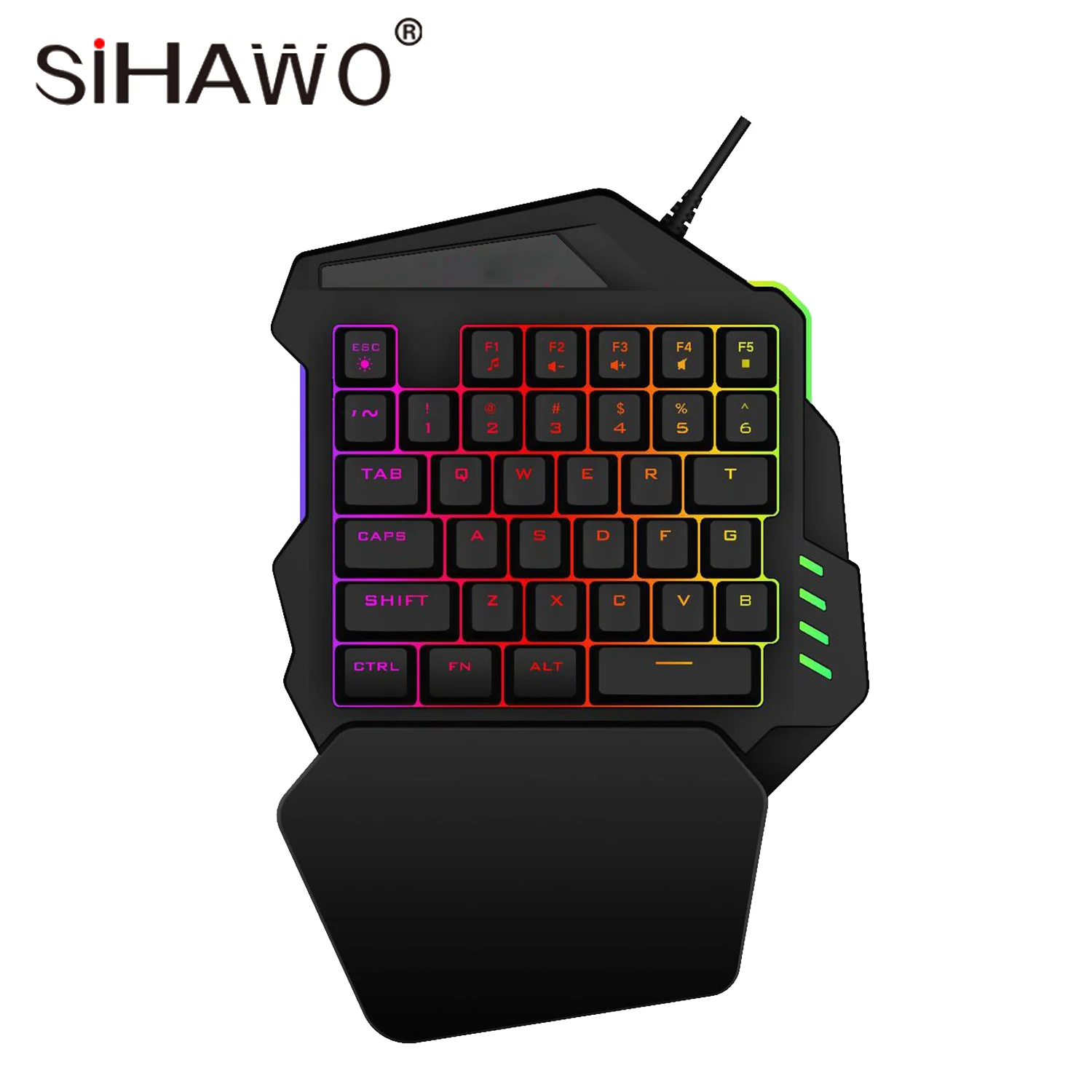 

Single-handedly Mechanical Gaming Keypad Fully Programmable USB Wired Keyboards with RGB LED Backlight for PUBG E-Sports Gamers