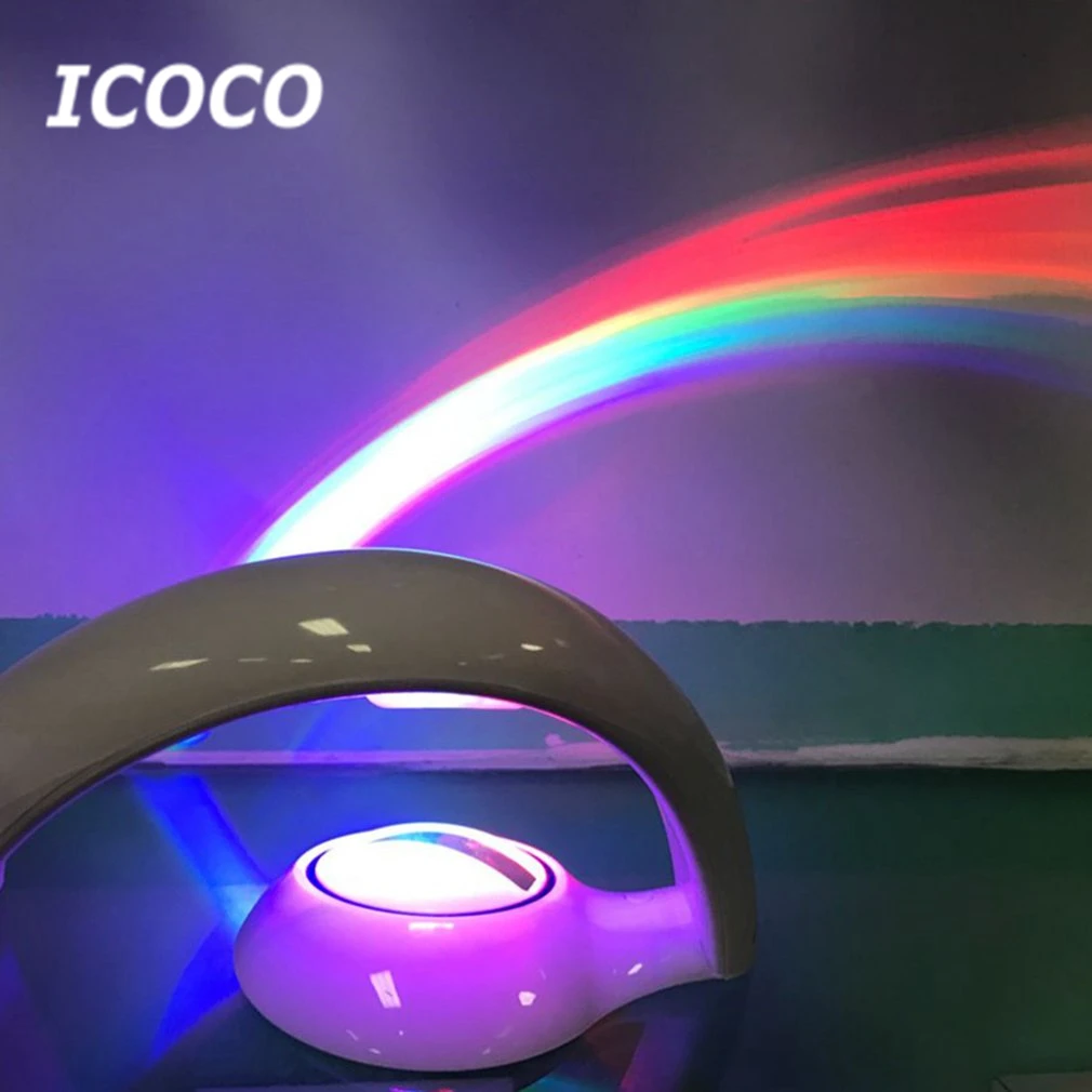 ICOCO светодиодный ночник 2 го поколения 3D романтический Радужный проектор цветная