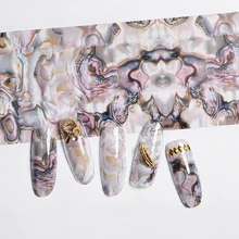 Наклейки для ногтей со звездным небом, Мраморная оболочка, голографический градиентный, сделай сам, маникюр, переводные наклейки для ногтей, украшение