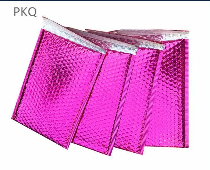 10 шт./лот 19x26 см/38x28 см/38x43 см Розовый Красный Мягкий почтовый конверт металлическая пузырьковая упаковка для посылок алюминиевая фольга подарочная упаковка