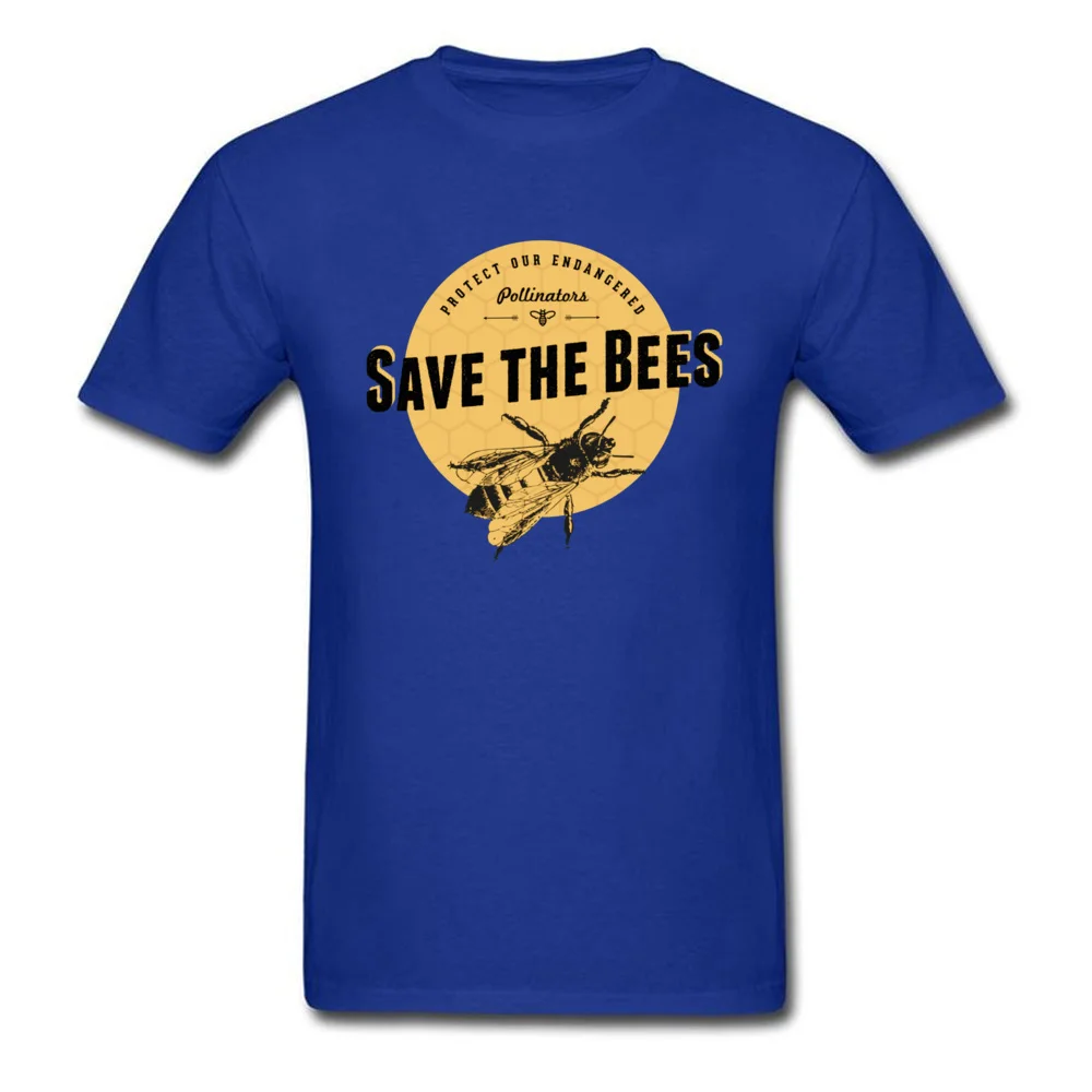 Save the Bees 4779 Crewneck Top T-shirts Summer/Autumn Design Tops Tees Short Sleeve Hip Hop 100% Cotton Fabric Tops Shirts Men Save the Bees 4779 blue