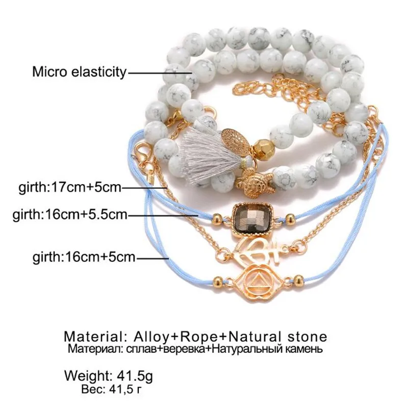 DIEZI 9 стиль Богемия карта Морская звезда сердце браслет наборы цепочек браслеты для женщин эффектный браслет в стиле бохо ювелирные изделия