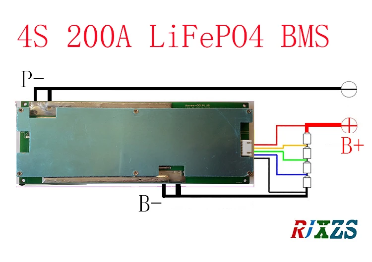 

4S 200A LiFePO4 BMS/PCM/PCB battery protection circuit board for 4 Packs 18650 Battery Cell w/balance